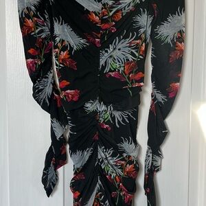 Diane Von Furstenberg Black Floral Dress